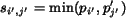 $s_{i',
j'}=\min(p_{i'}, p'_{j'})$